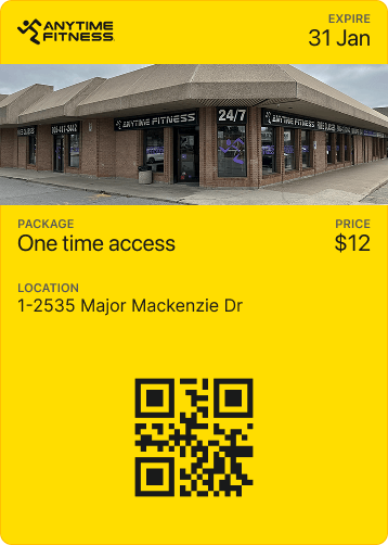 Gym pass booking screen