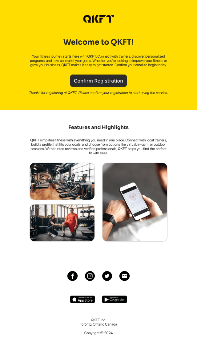 Trainee welcome email